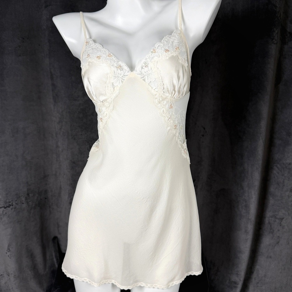 Vintage Victorias Secret Silk Lace Slip Dress Angel Fairy Coquette Y2K Mini M